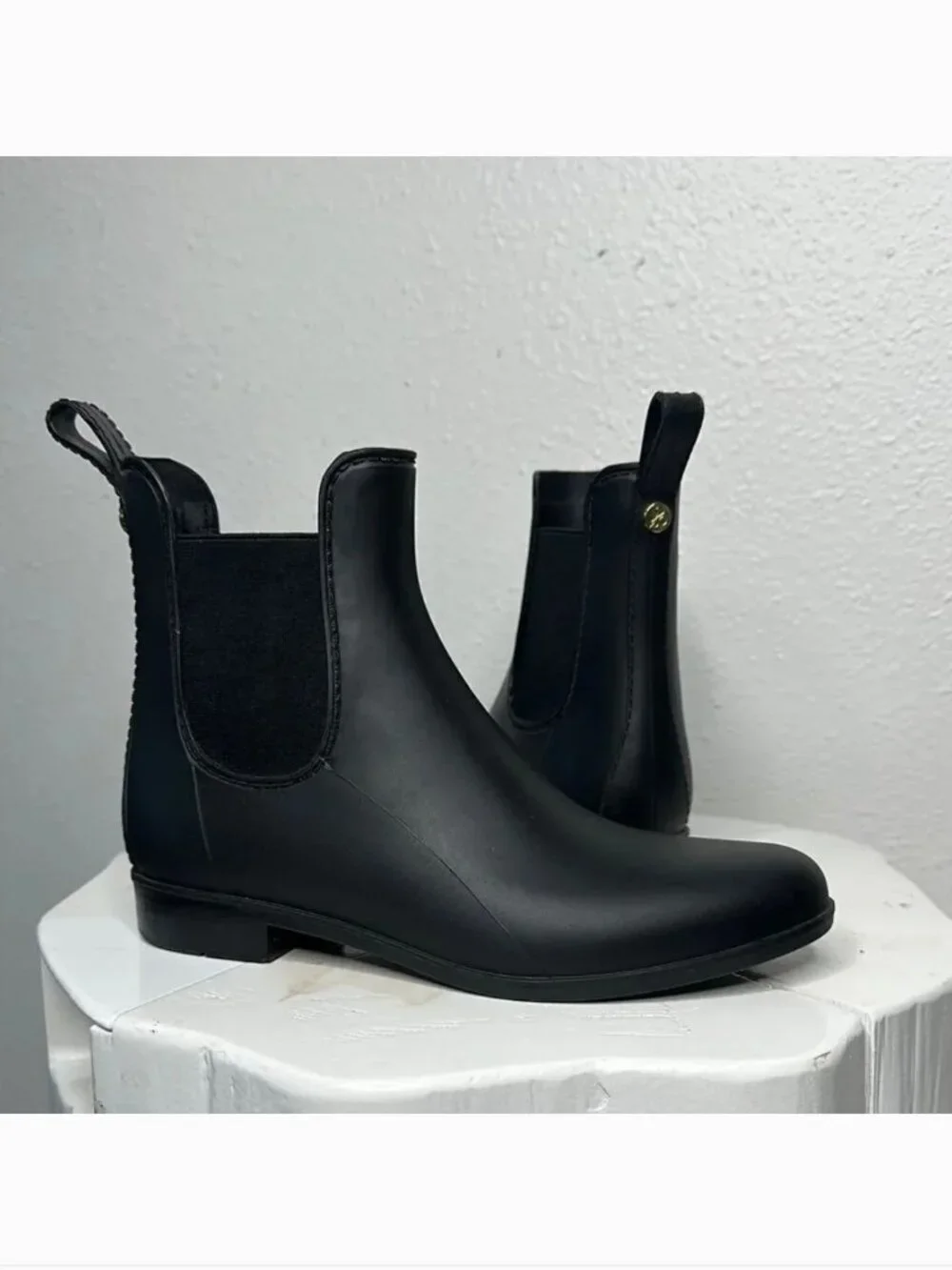 Sam Edelman Tinsley Black Chelsea Rain Boots - Size 7 (A-1644)